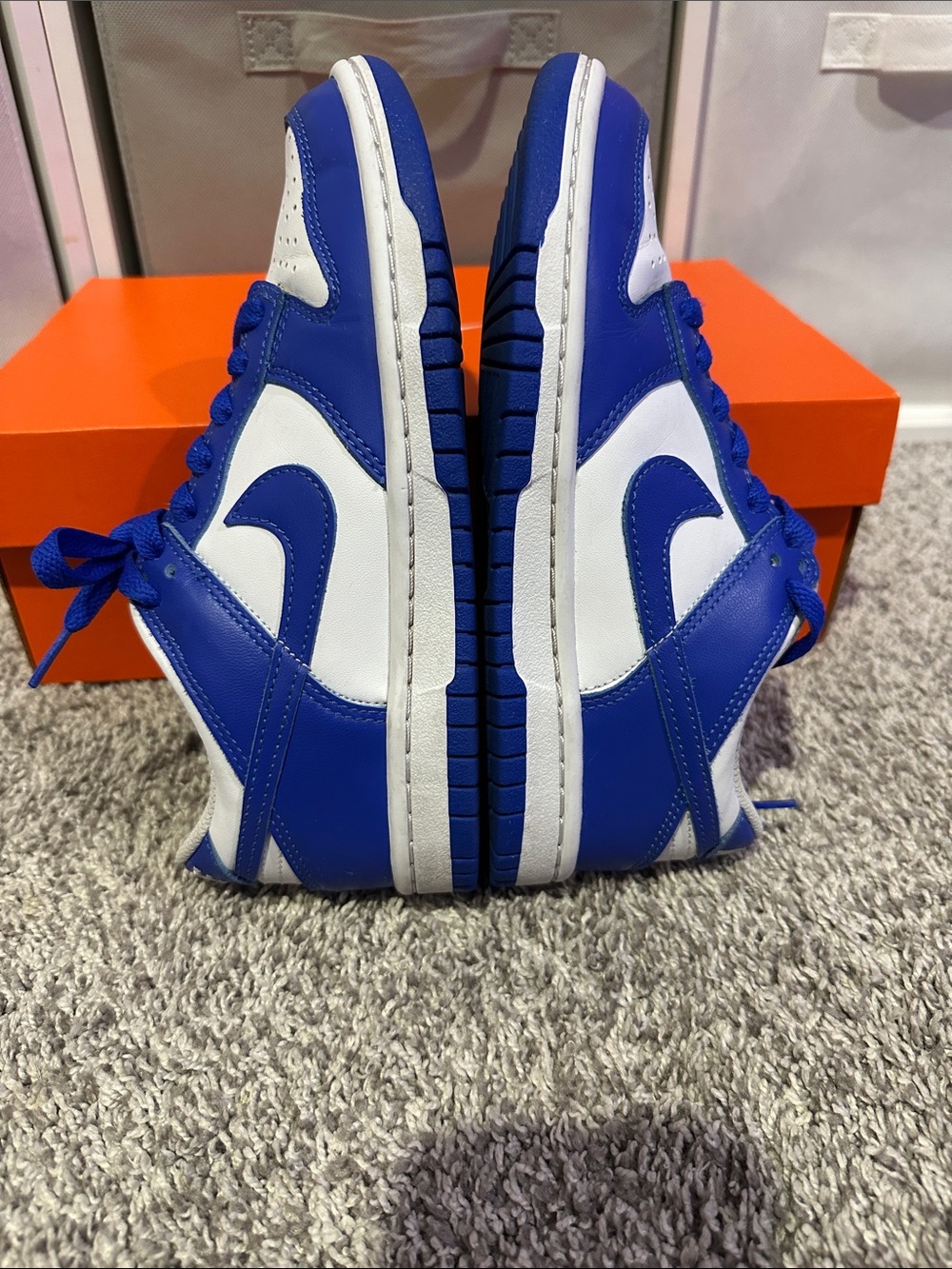 Nike Kids Royal Blue and White Low-Top Sneakers - Picture 2 of 4